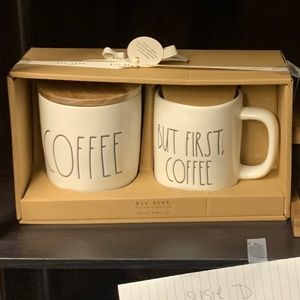 Rae Dunn coffee cani and mug set